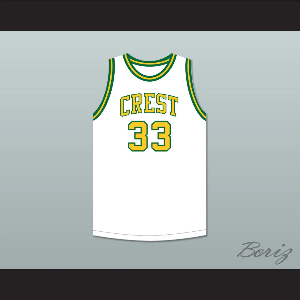 David Thompson 33 Crest High School Chargers White Basketball Jersey 1