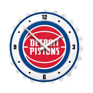 Detroit Pistons: Bottle Cap Lighted Wall Clock