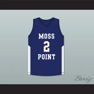 Devin Booker 2 Moss Point High School Blue Basketball Jersey