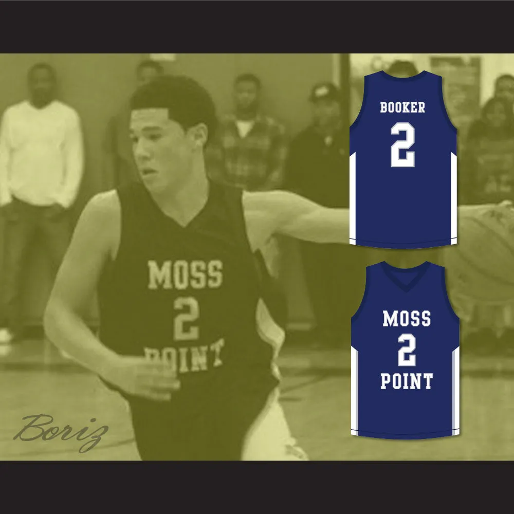 Devin Booker 2 Moss Point High School Blue Basketball Jersey