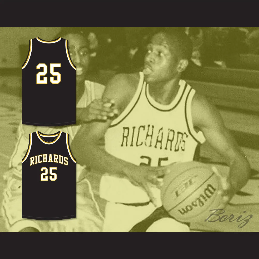 Dwyane Wade 25 Harold L. Richards High School Bulldogs Black Basketball Jersey 1