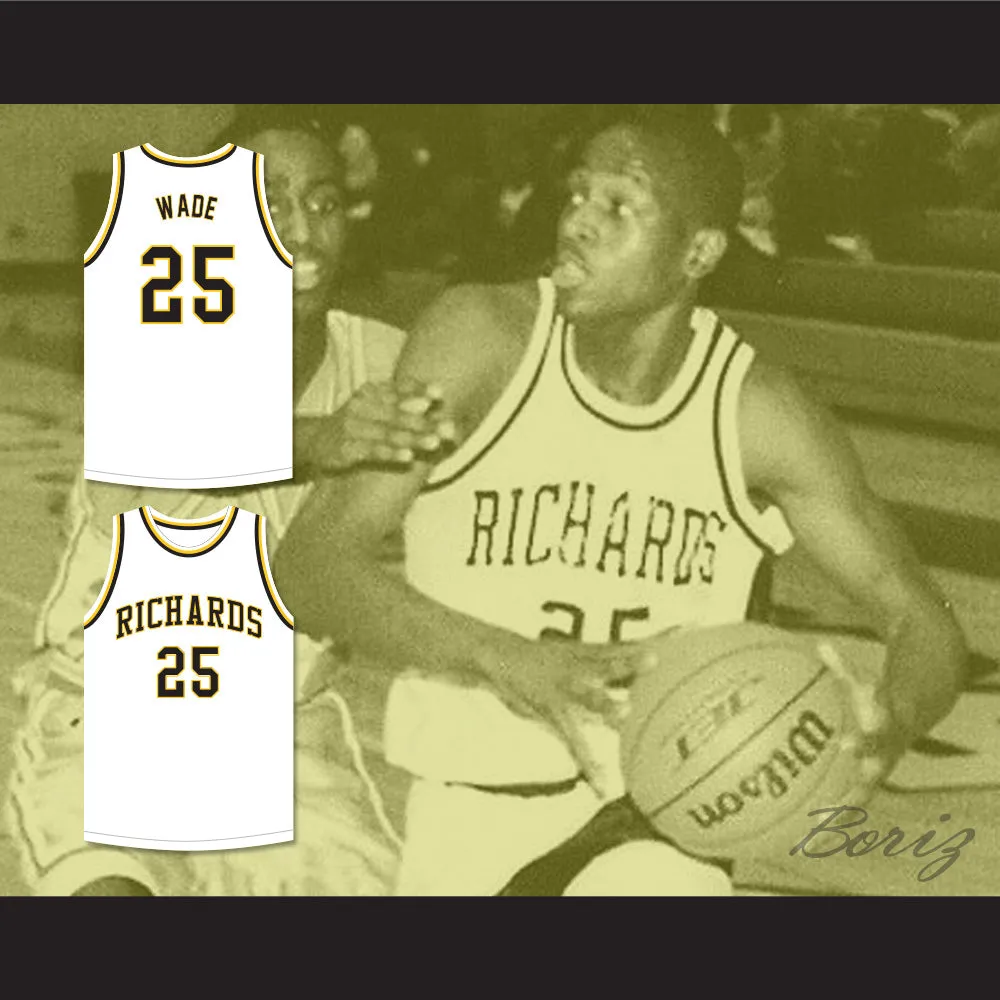 Dwyane Wade 25 Harold L. Richards High School Bulldogs White Basketball Jersey 2