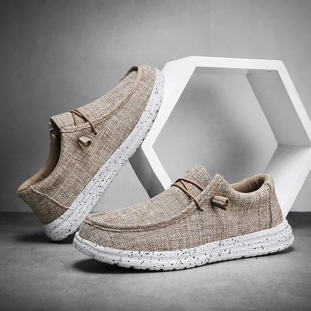 EasyStride Herren Leinwand-Slip-Ons mit weicher Sohle