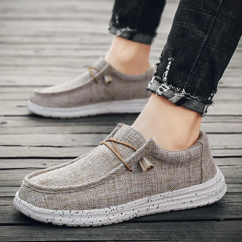 EasyStride Herren Leinwand-Slip-Ons mit weicher Sohle