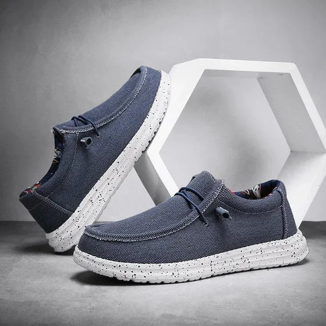 EasyStride Herren Leinwand-Slip-Ons mit weicher Sohle