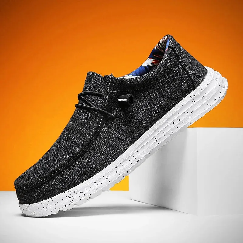 EasyStride Herren Leinwand-Slip-Ons mit weicher Sohle