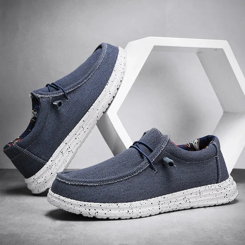 EasyStride Herren Leinwand-Slip-Ons mit weicher Sohle
