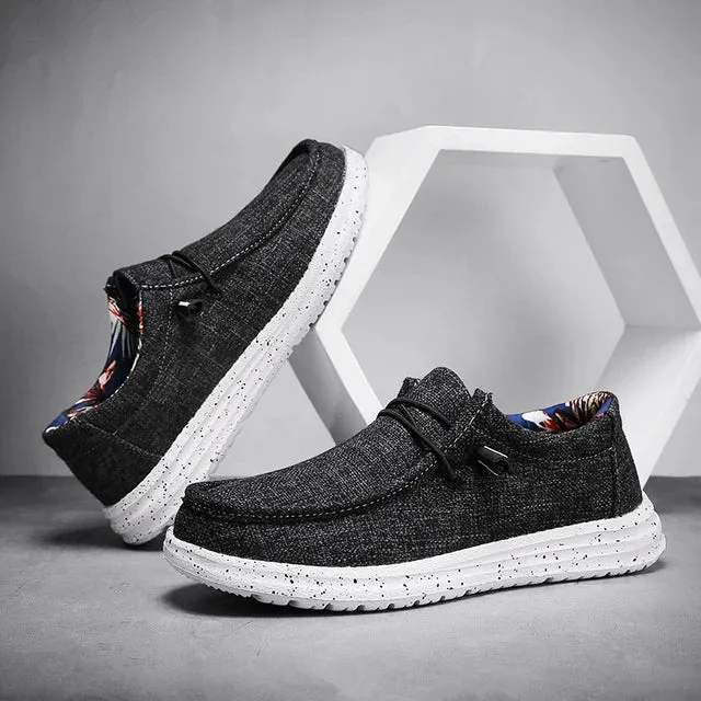 EasyStride Herren Leinwand-Slip-Ons mit weicher Sohle