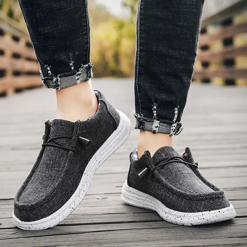 EasyStride Herren Leinwand-Slip-Ons mit weicher Sohle