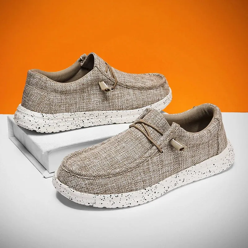 EasyStride Herren Leinwand-Slip-Ons mit weicher Sohle