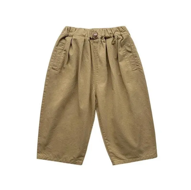 Elia Wide Leg Cotton Trousers (Camel)