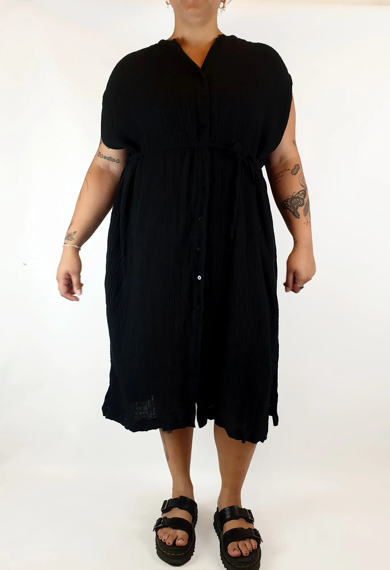 Elk black oversize sleeveless dress - one size, best fits 12-16