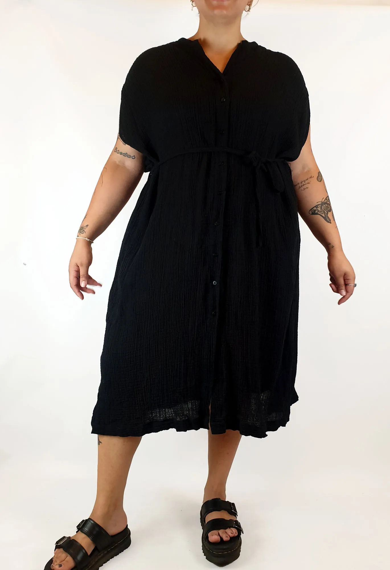 Elk black oversize sleeveless dress - one size, best fits 12-16