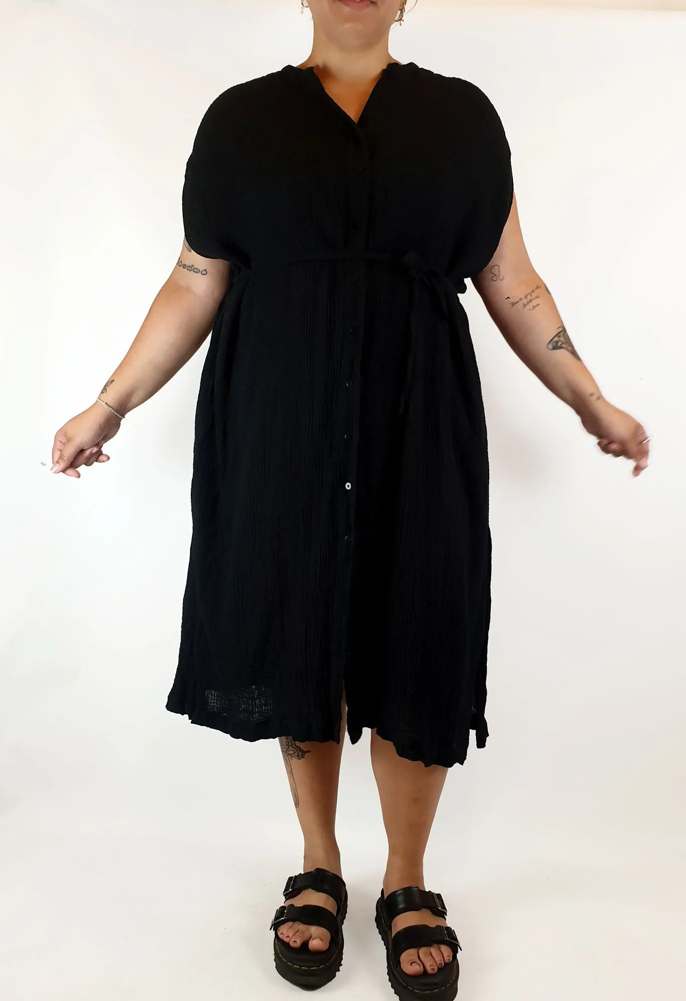 Elk black oversize sleeveless dress - one size, best fits 12-16