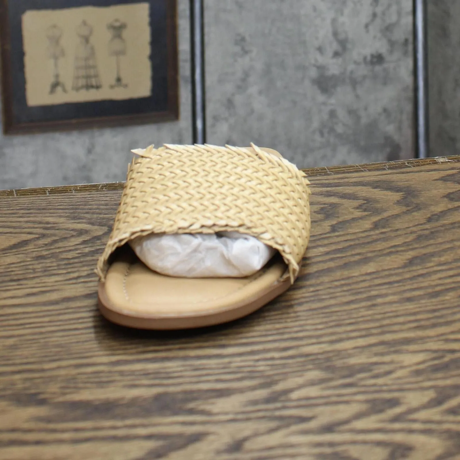 Esprit Summer Woven Sandals Amputee Replacement Left Shoe Only Natural Brown 10M