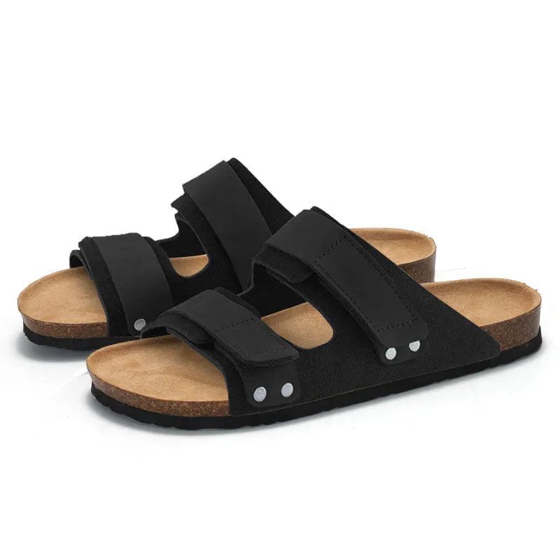 Fashionable Men’s Soft Cork Beach Sandals with Matte Finish - Deluxe and Comfortable