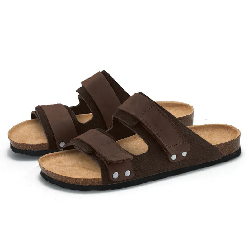 Fashionable Men’s Soft Cork Beach Sandals with Matte Finish - Deluxe and Comfortable