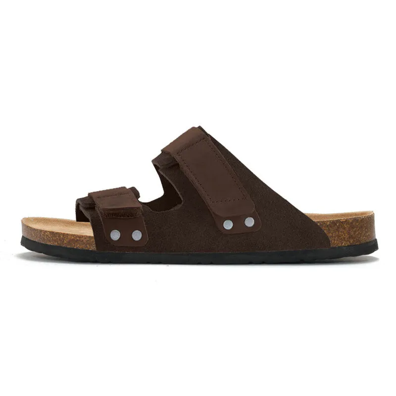 Fashionable Men’s Soft Cork Beach Sandals with Matte Finish - Deluxe and Comfortable