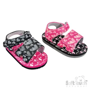 FLAMINGO/HEARTS PRINT SANDALS (15 to 24 Months) (PK6) E50