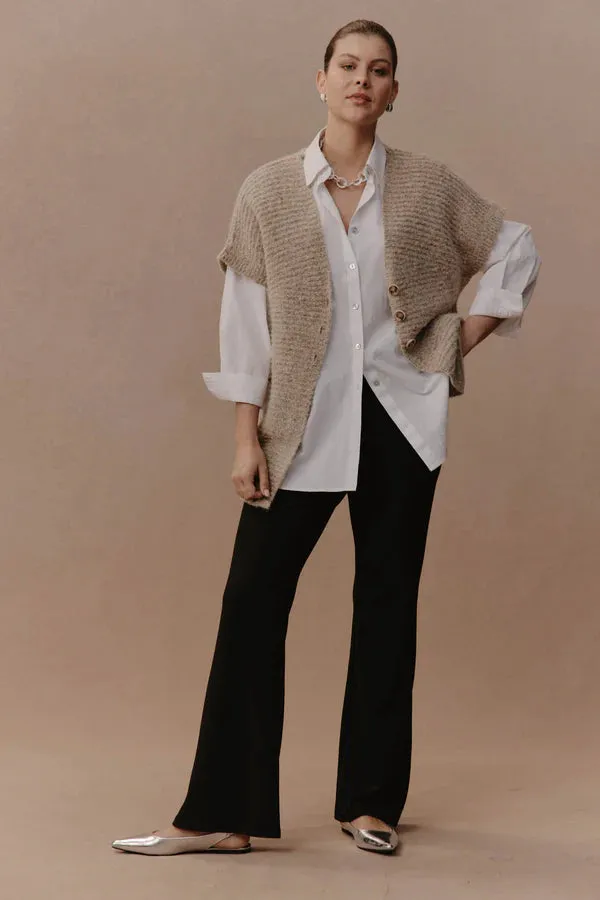 Folie Button Vest Oat