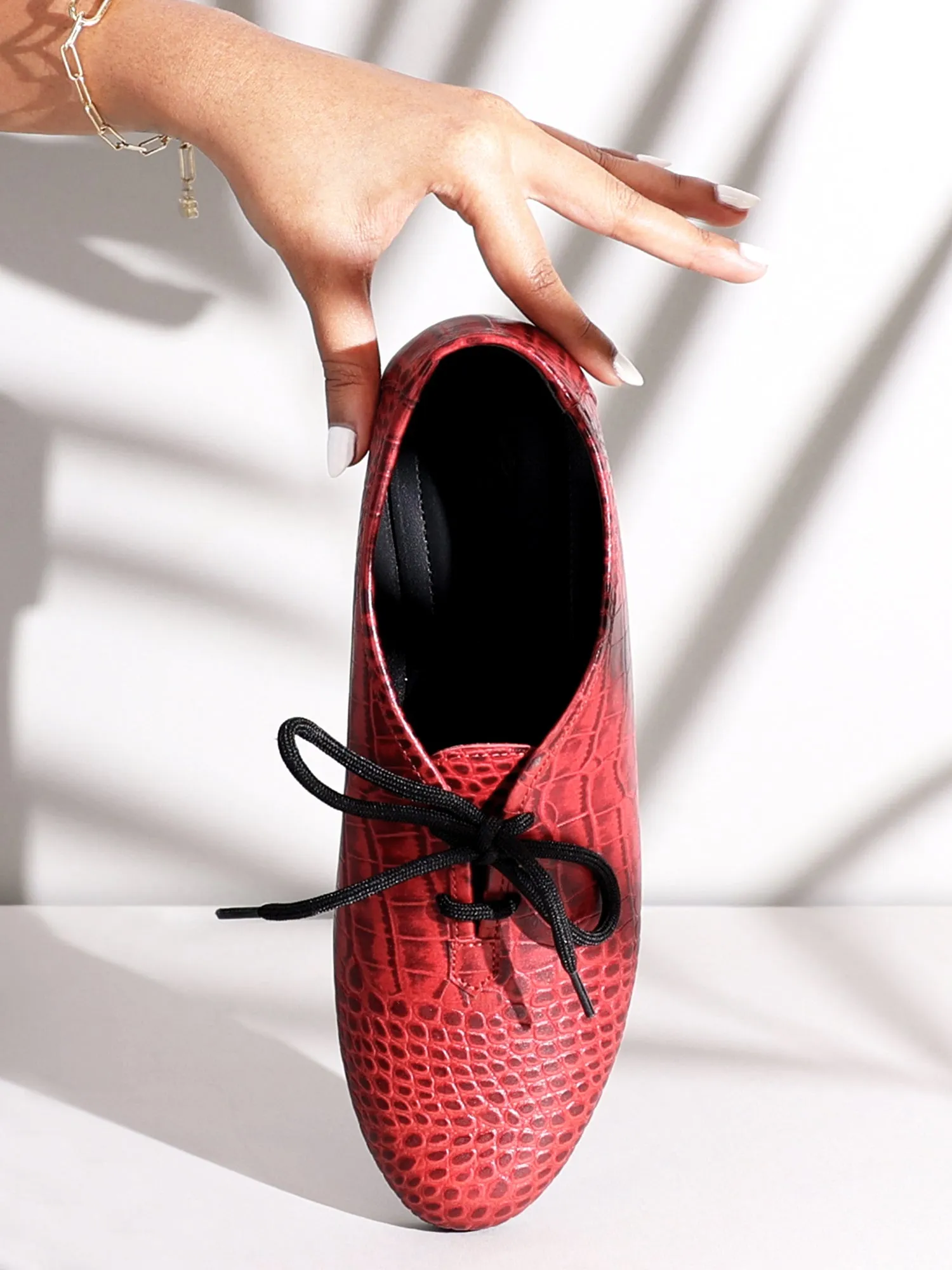 Freya in Red Derby Shoes With For Women