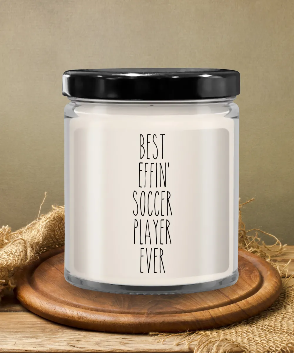 Gift For Soccer Player Best Effin' Soccer Player Ever Candle 9oz Vanilla Scented Soy Wax Blend Candles Funny Coworker Gifts