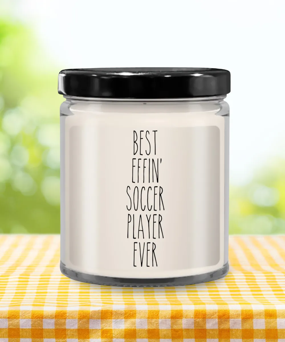 Gift For Soccer Player Best Effin' Soccer Player Ever Candle 9oz Vanilla Scented Soy Wax Blend Candles Funny Coworker Gifts