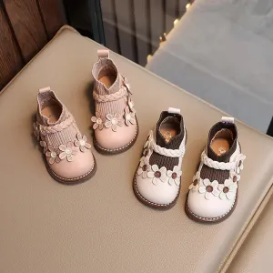 Girls' Boots With Floral Appliqués - Cute Design For Spring