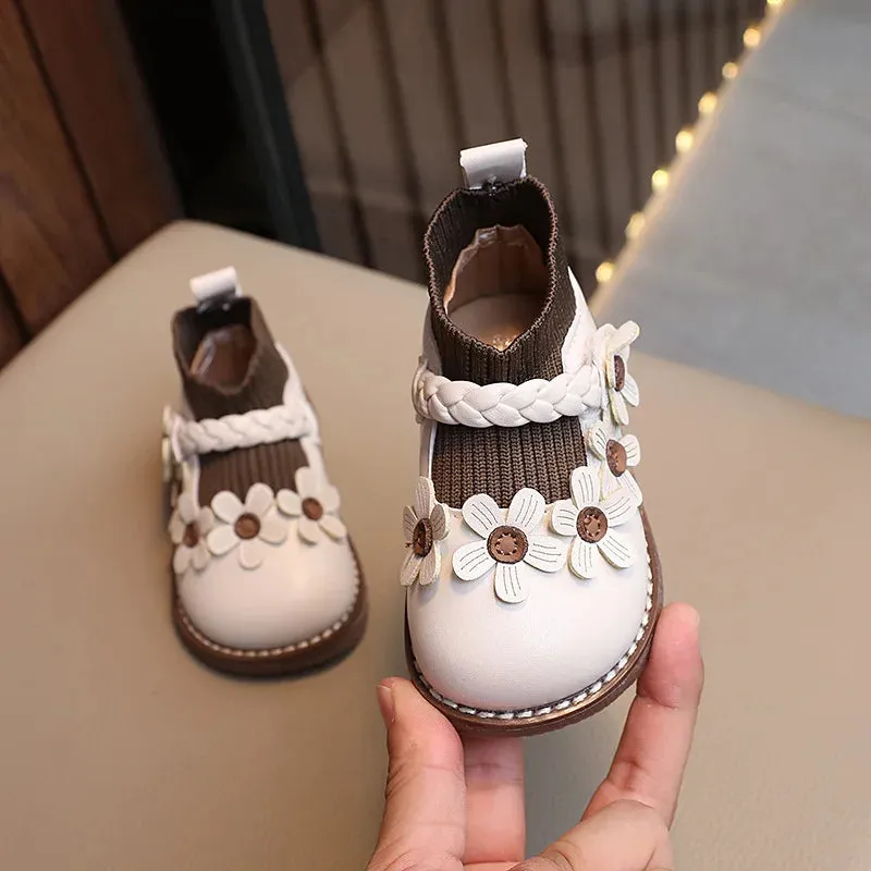 Girls' Boots With Floral Appliqués - Cute Design For Spring