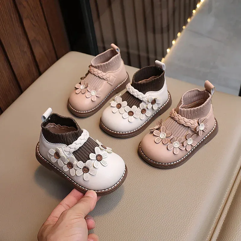 Girls' Boots With Floral Appliqués - Cute Design For Spring
