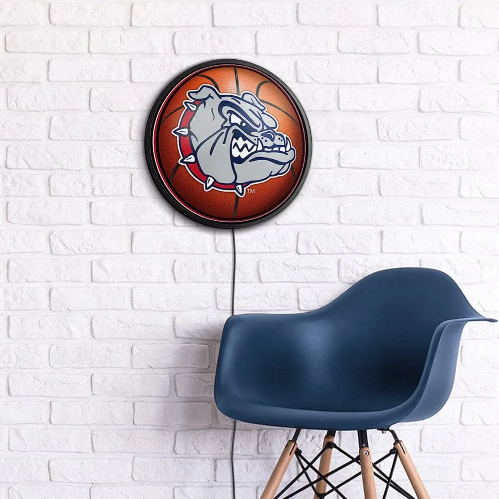 Gonzaga Bulldogs: Basketball - Round Slimline Lighted Wall Sign