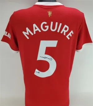 Harry Maguire Signed Manchester United Adidas Soccer Jersey (Beckett) 2019-2023