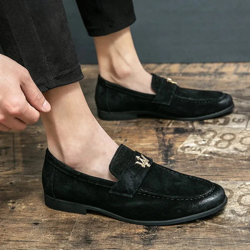 Herren Slipper Schuhe aus Veloursleder