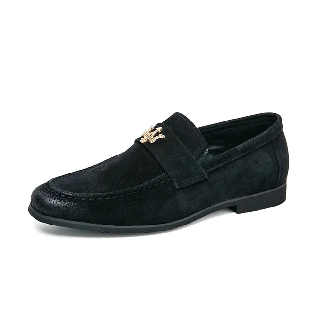 Herren Slipper Schuhe aus Veloursleder