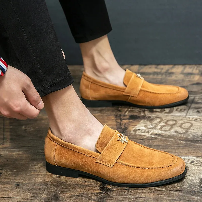 Herren Slipper Schuhe aus Veloursleder