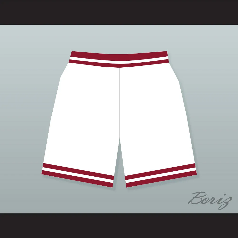 Hillman College White Basketball Shorts with Eagle Patch