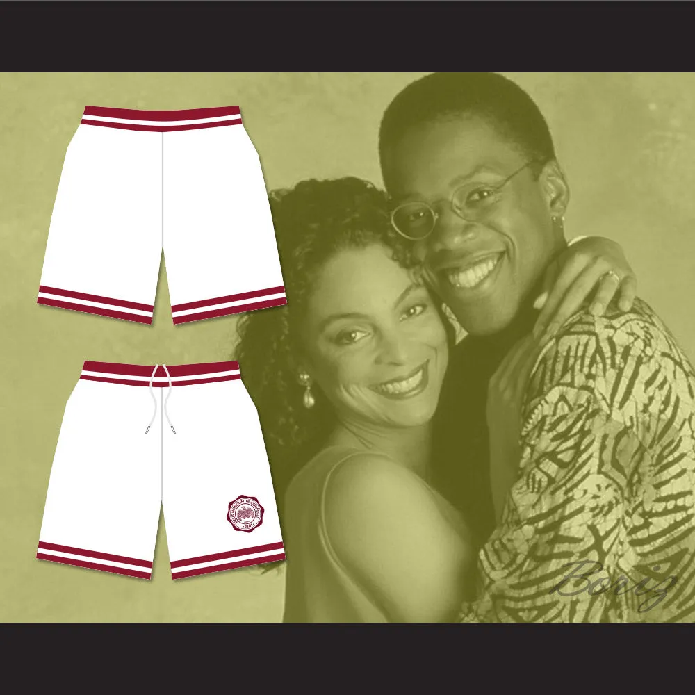 Hillman College White Basketball Shorts with Eagle Patch