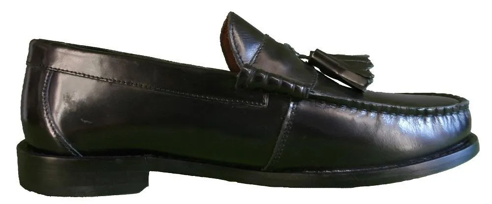 Ikon Original Leather Tassel Loafers in Black