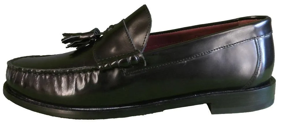 Ikon Original Leather Tassel Loafers in Black