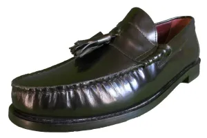 Ikon Original Leather Tassel Loafers in Black