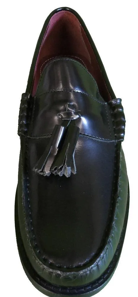 Ikon Original Leather Tassel Loafers in Black