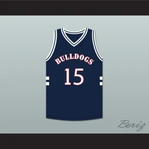 J. Cole 15 Bulldogs High School Navy Blue Basketball Jersey