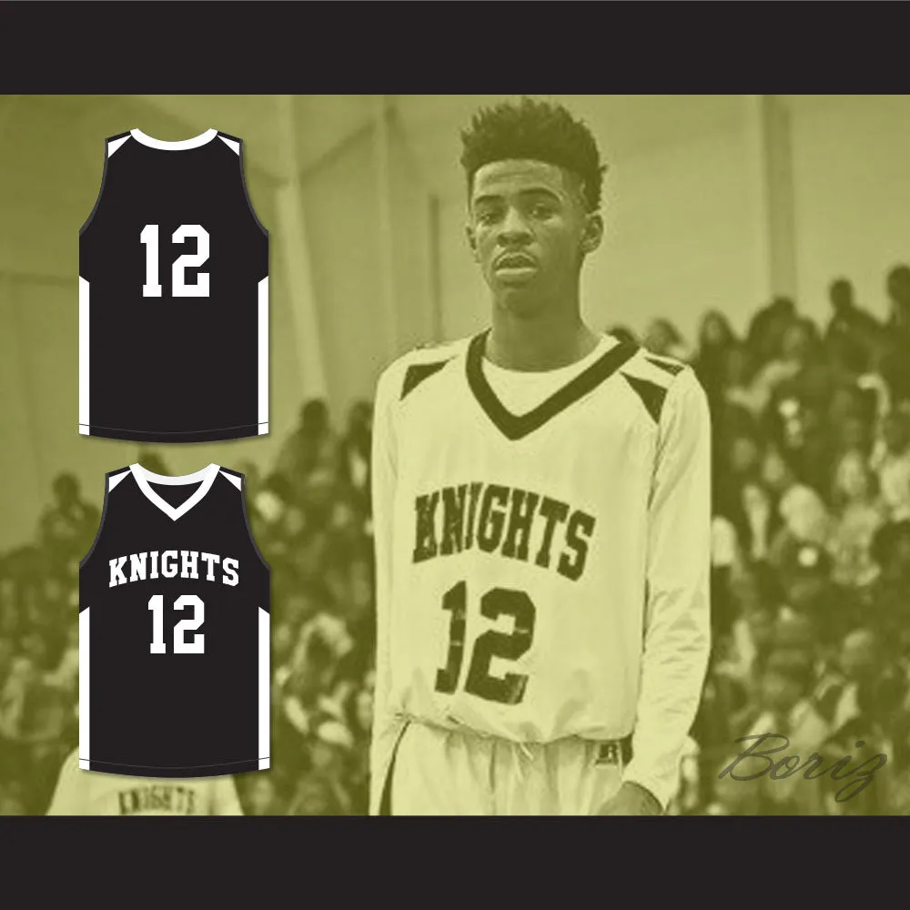 Ja Morant 12 Crestwood High School Knights Black Basketball Jersey 1
