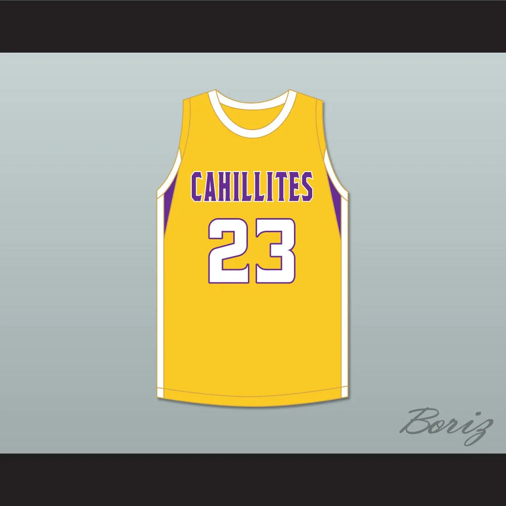 Jalen Duren 23 Roman Catholic High School Cahillites Yellow Gold Basketball Jersey 2