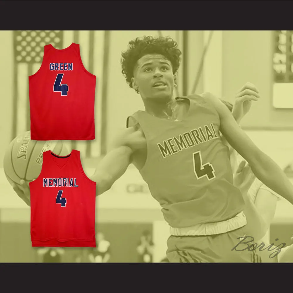 Jalen Green 4 San Joaquin Memorial High School Panthers Red Basketball Jersey