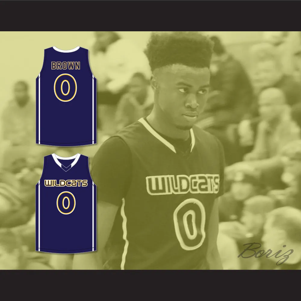 Jaylen Brown 4 Wheeler High School Wildcats Navy Blue Basketball Jersey 2