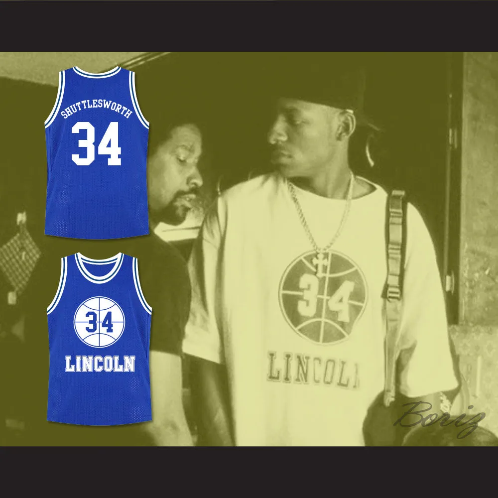 Jesus Shuttlesworth 34 Blue Lincoln High School Basketball Jersey He Got Game