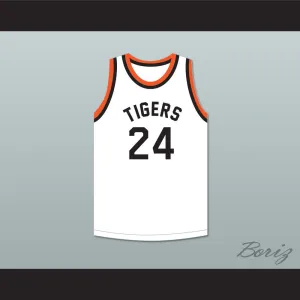 Joe Namath 24 Beaver Falls High School Tigers White Basketball Jersey 2