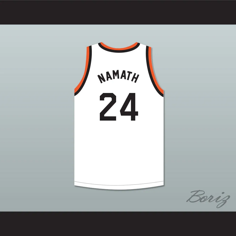 Joe Namath 24 Beaver Falls High School Tigers White Basketball Jersey 2