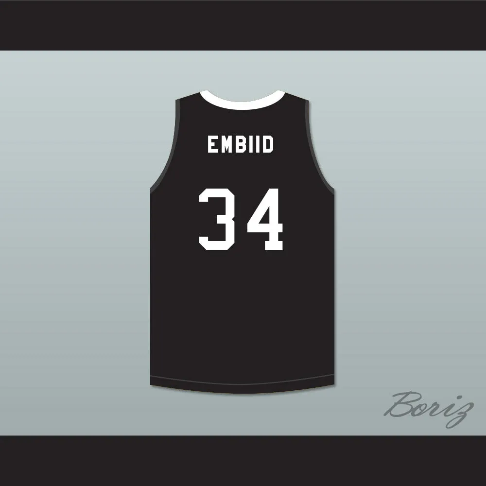 Joel Embiid 34 The Rock High School Black Basketball Jersey 2